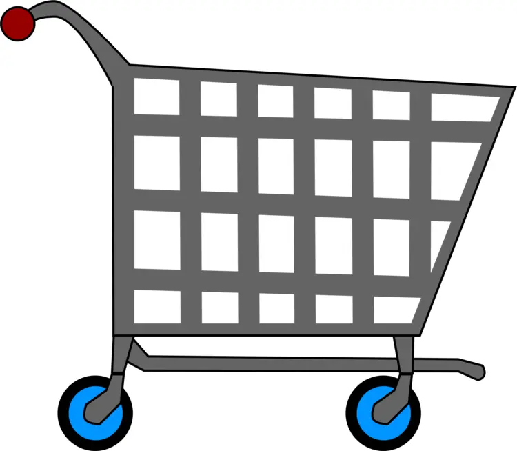Gray Shopping Cart Illustration