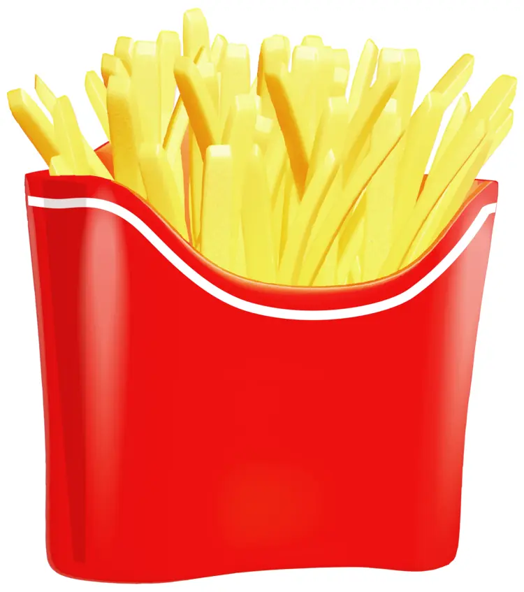 Crispy French Fries in Red Container