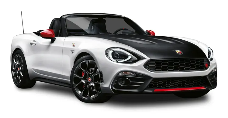 Sporty White and Black Convertible Car