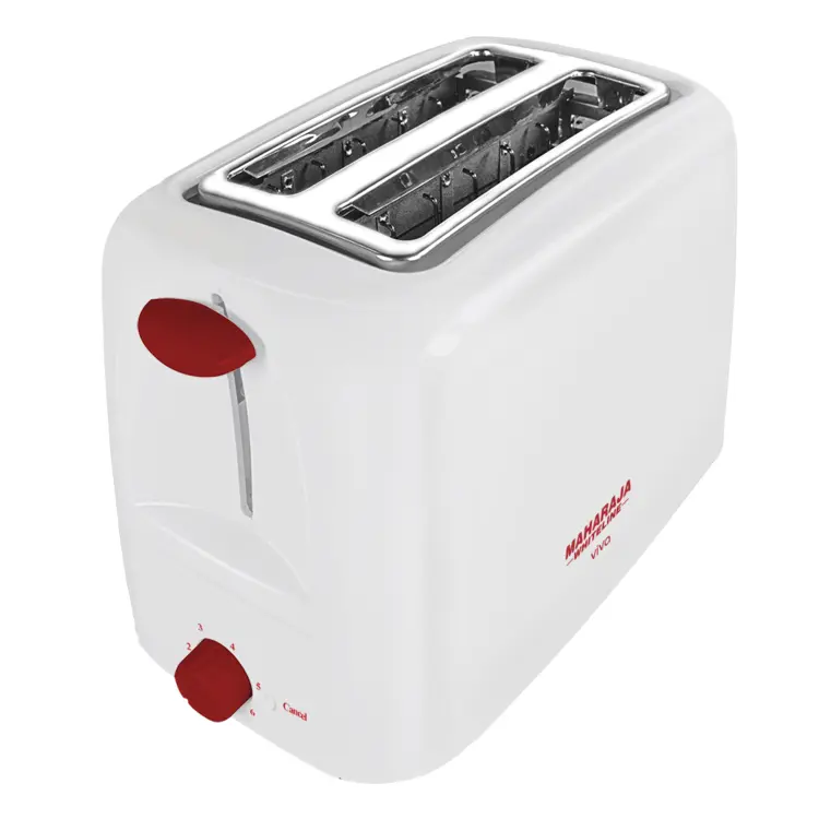 White Toaster with Red Knob