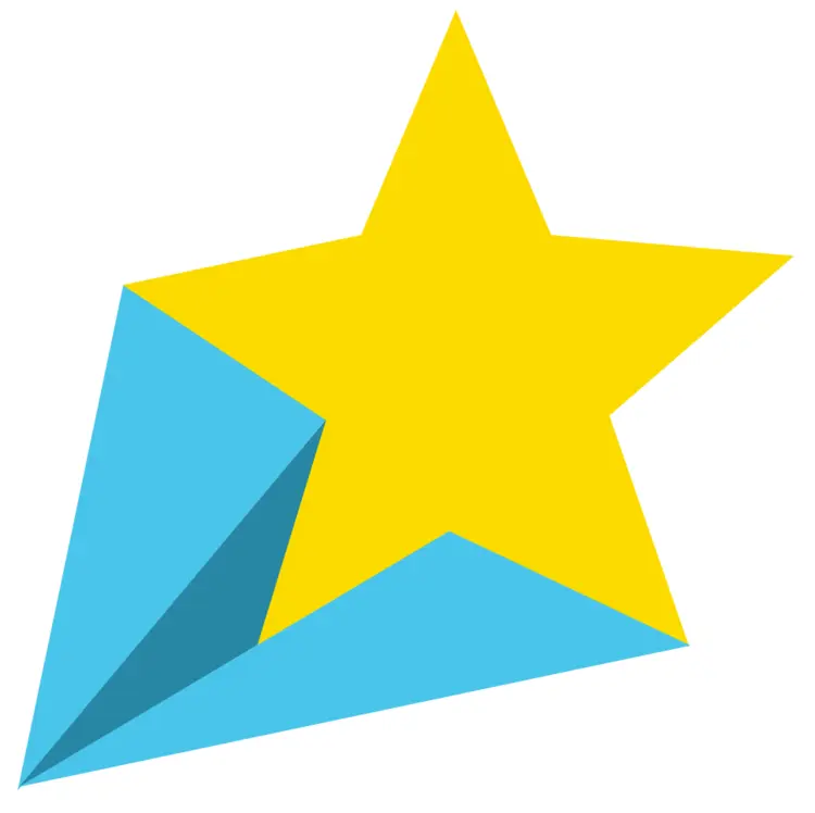 Geometric Yellow and Blue Star