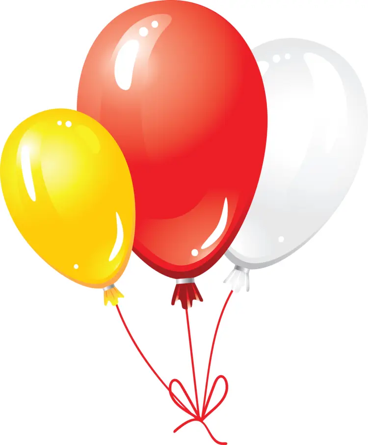 Red, Yellow, and White Balloons