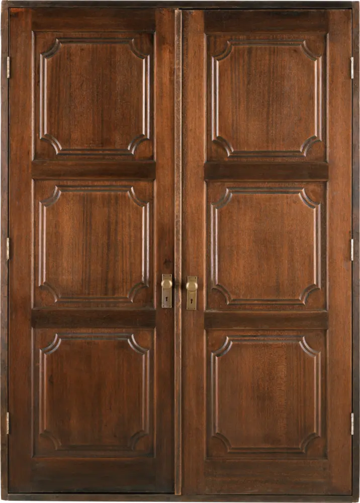 Elegant Brown Wooden Double Door