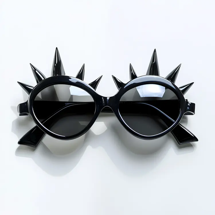 Trendy Black Spiked Sunglasses