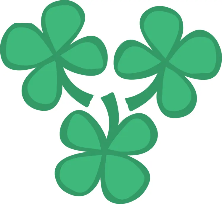 Three Green Shamrocks Symbol for St. Patrick's Day