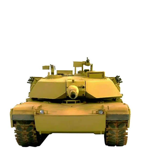 Yellow Military Tank Front View