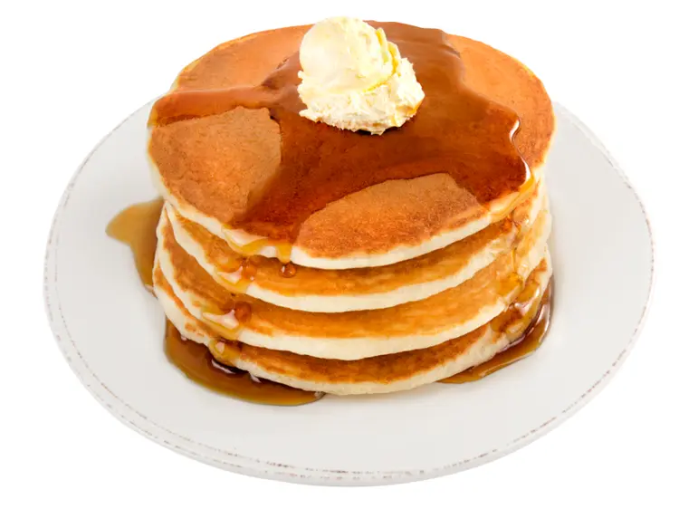 Fluffy Pancakes with Butter and Syrup