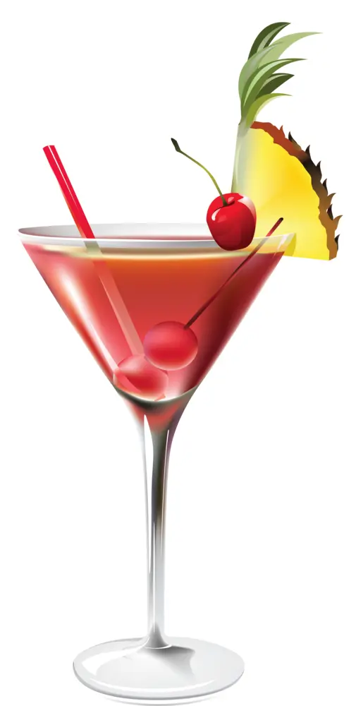 Tropical Cocktail with Fruit Garnish