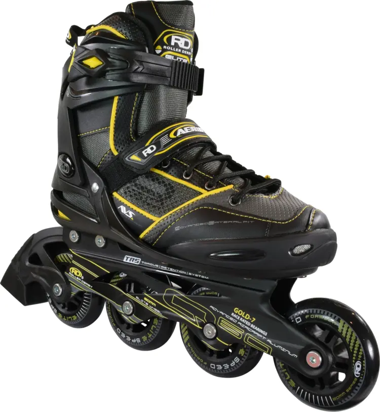 Black and Yellow Inline Skate for Speed Enthusiasts