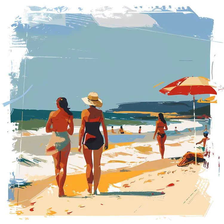People Walking on the Beach