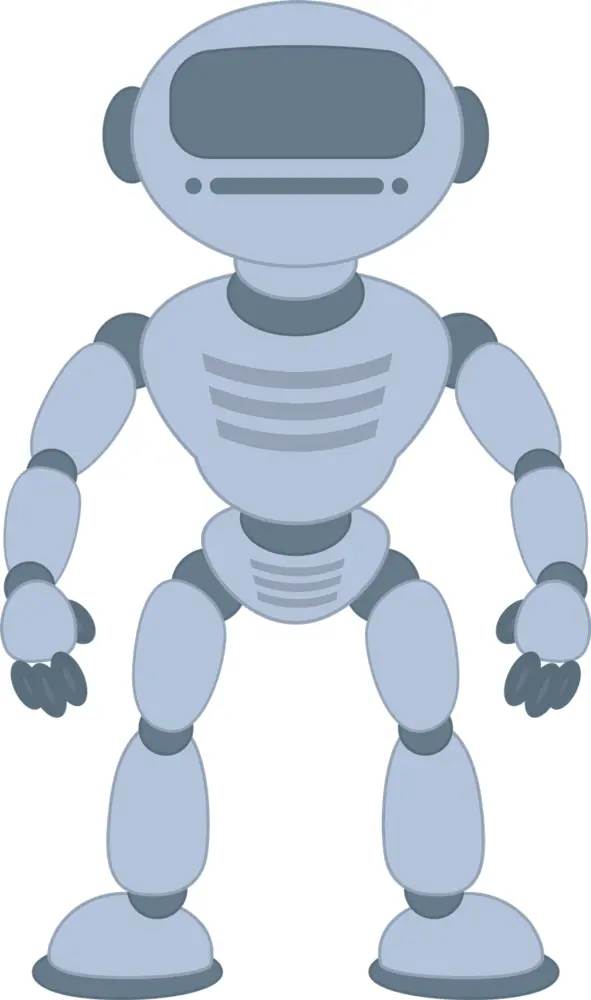 Blue Robot with Rounded Features