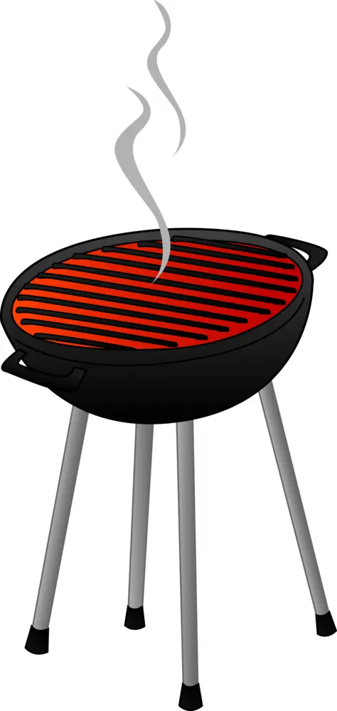 Hot Barbecue Grill with Smoke