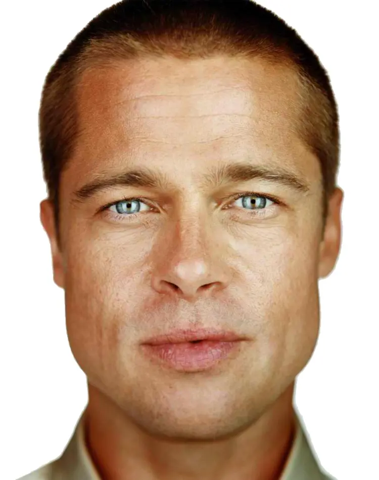 Man with Short Hair and Blue Eyes