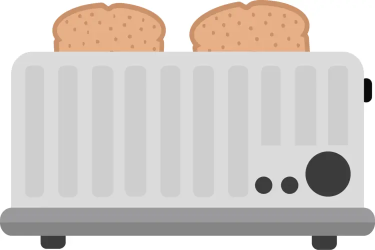 Cartoon Toaster with Toasted Bread