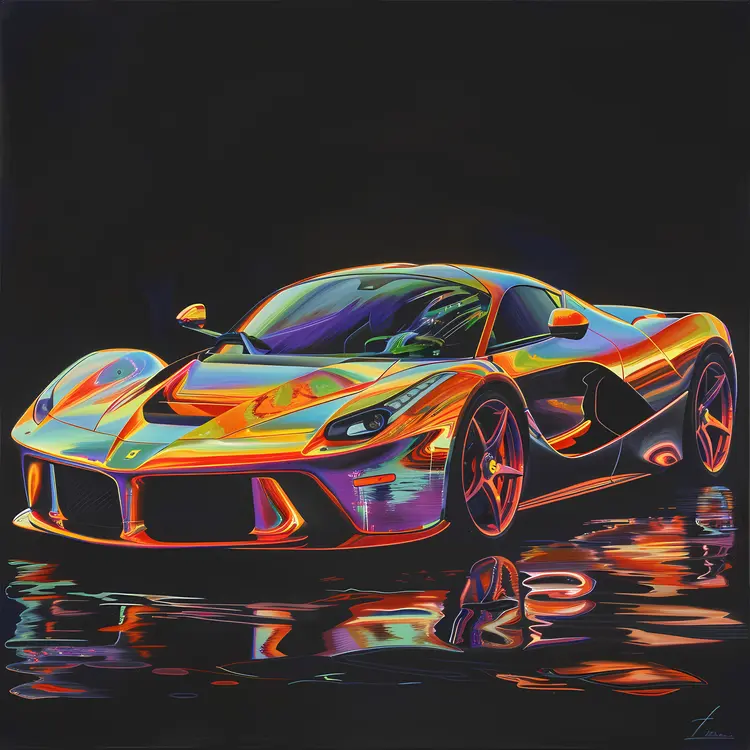 Colorful Sports Car with Vibrant Design