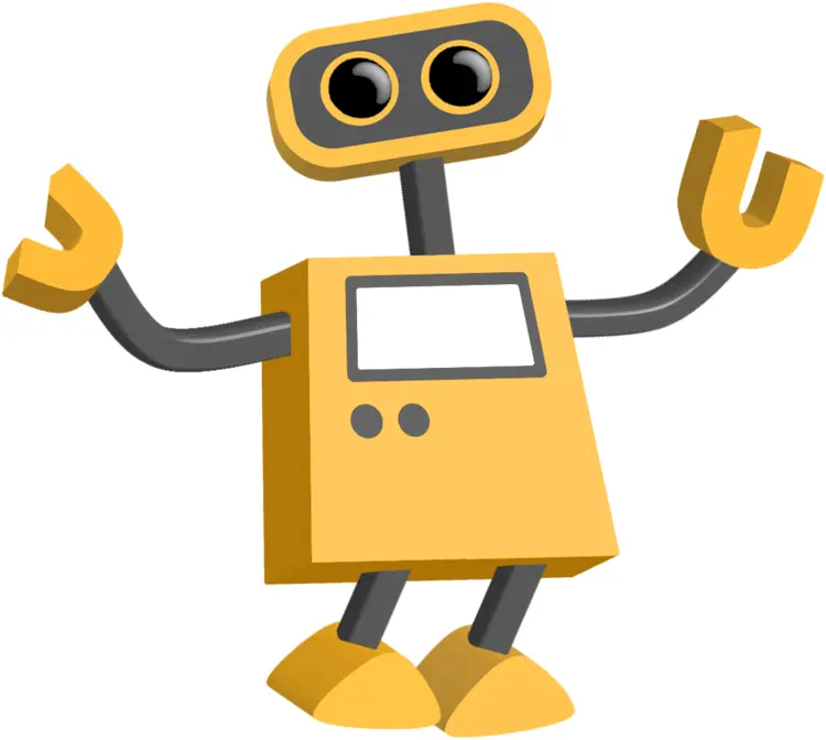 Friendly Yellow Robot with Waving Arms