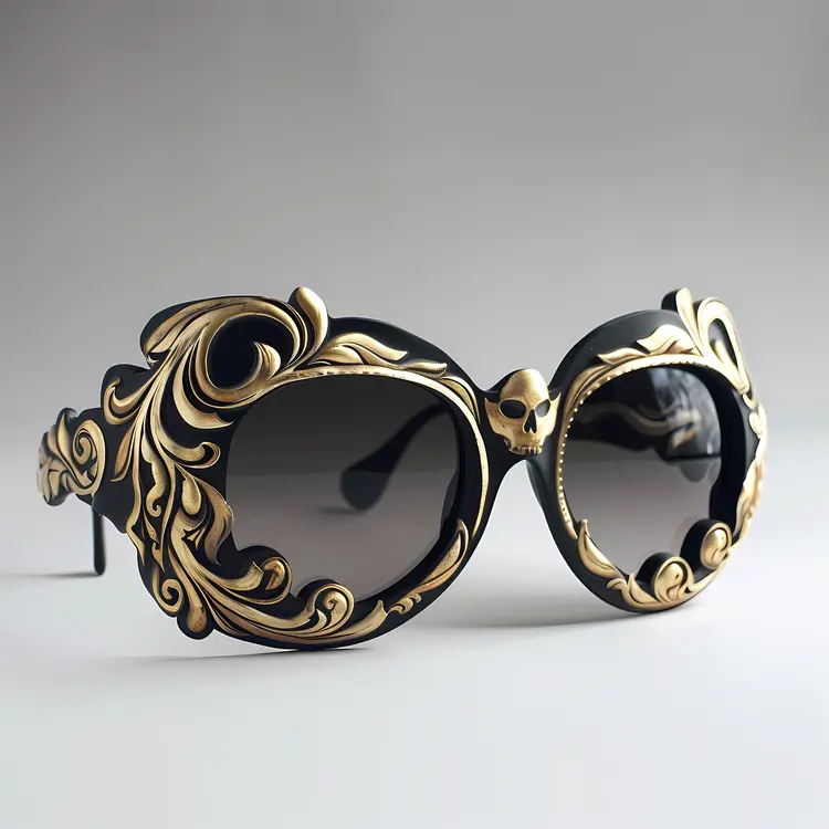 Elegant Black and Gold Sunglasses