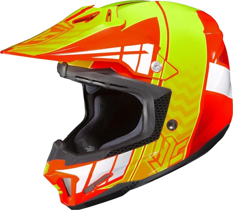 Orange and Yellow Motorcycle Helmet