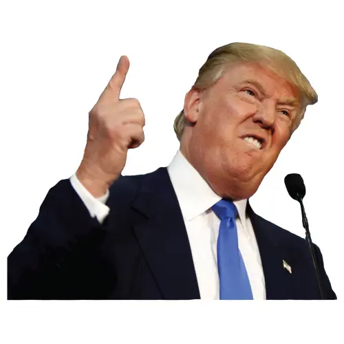 Angry Man in Suit Pointing Up