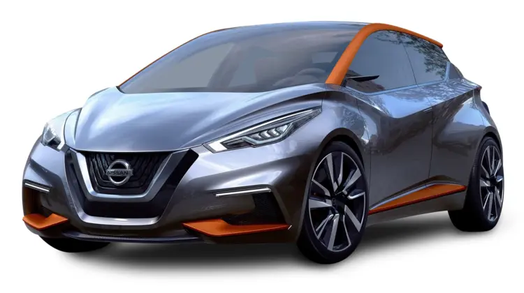 Silver Concept Car with Orange Accents