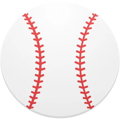 Flat White Baseball with Red Stitches
