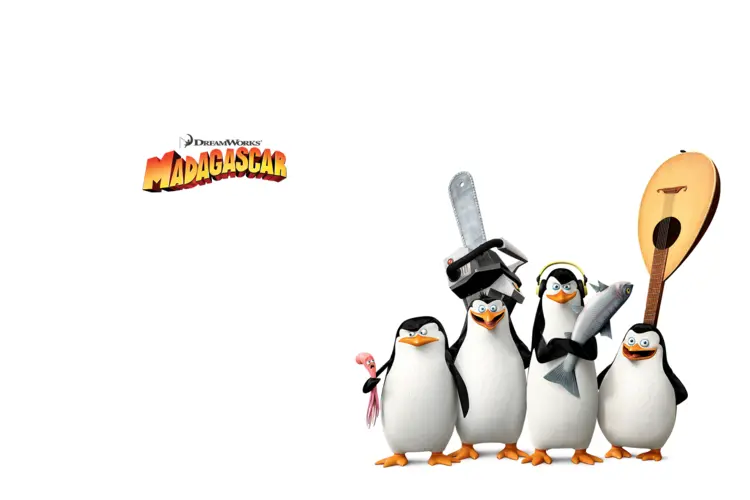 Group of Cartoon Penguins