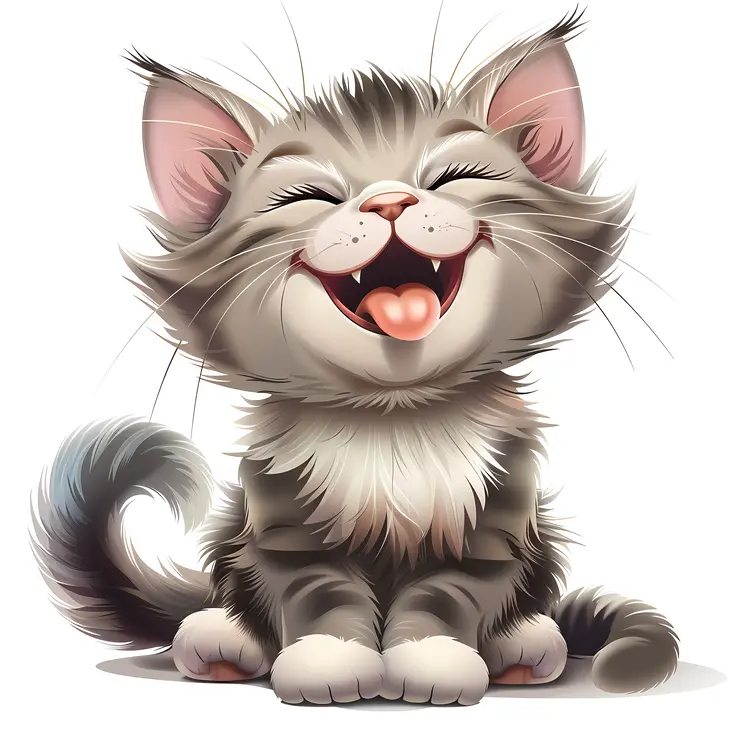 Laughing Cartoon Kitten