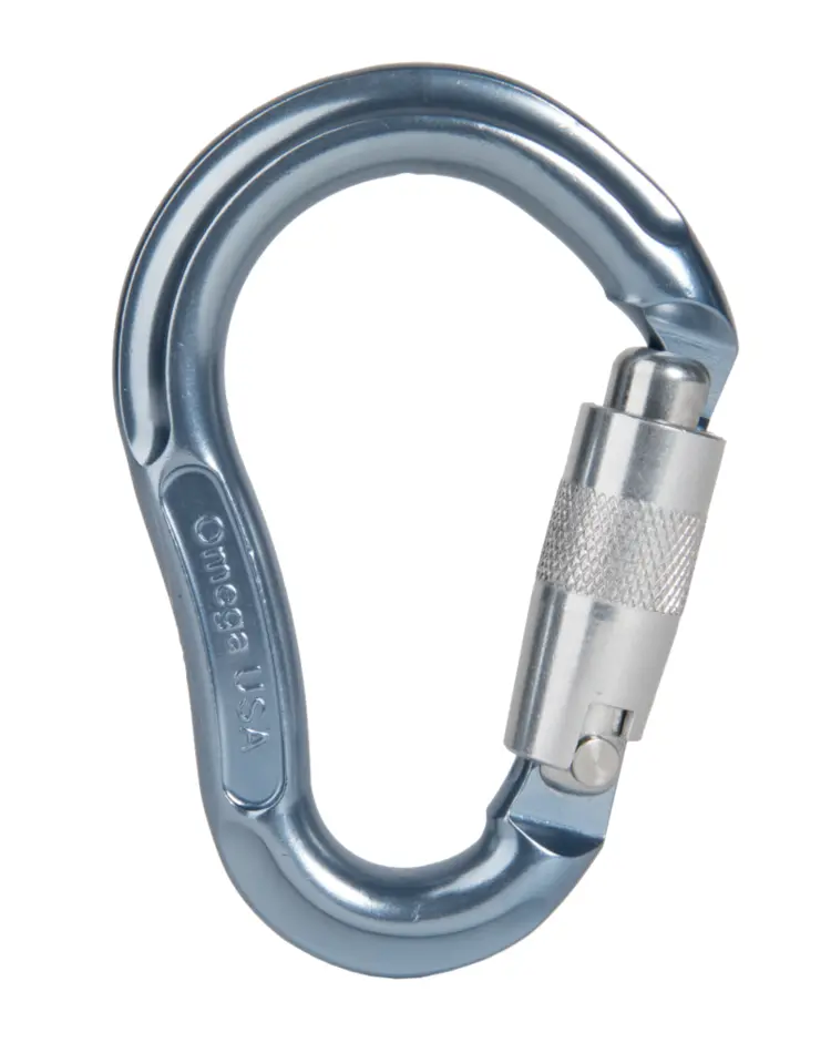 Blue and Silver Carabiner for Climbing