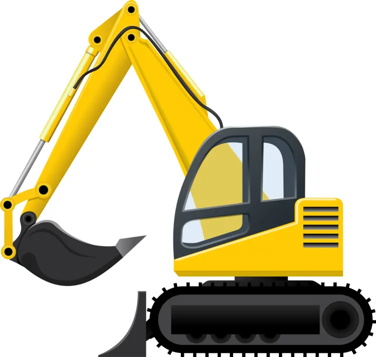 Yellow Excavator for Construction and Building