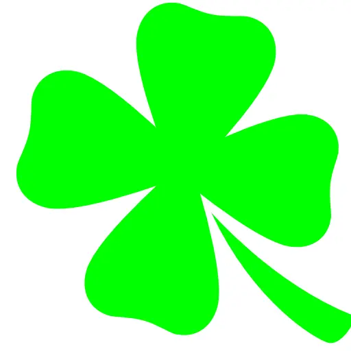 Green Four-Leaf Clover Symbol for St. Patrick's Day