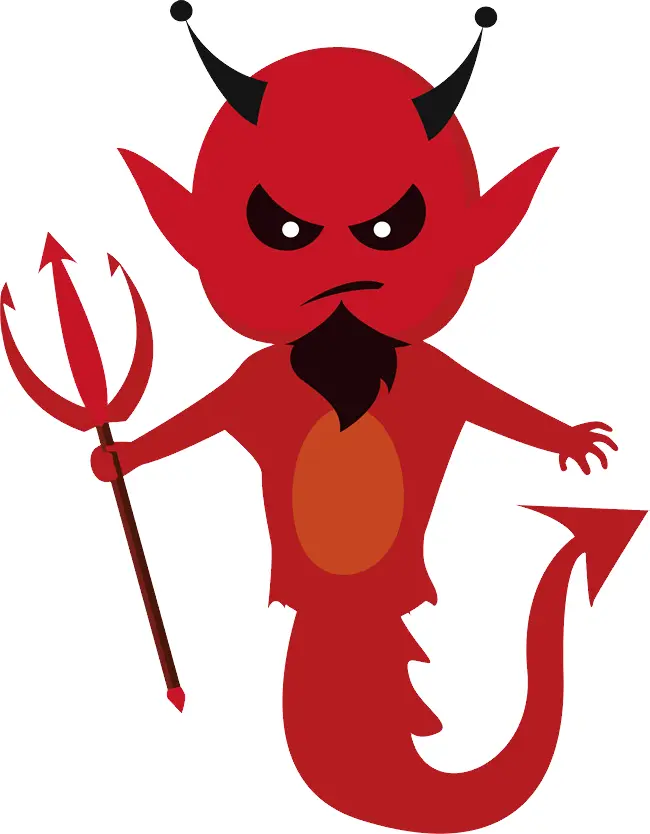 Cute Angry Devil with Trident