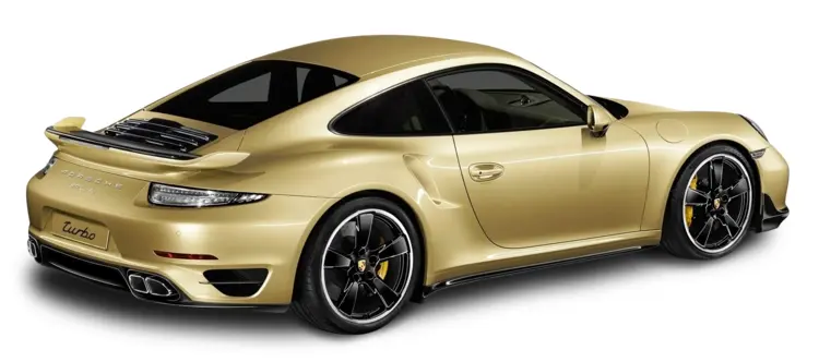 Gold Car in Luxury Sports Style