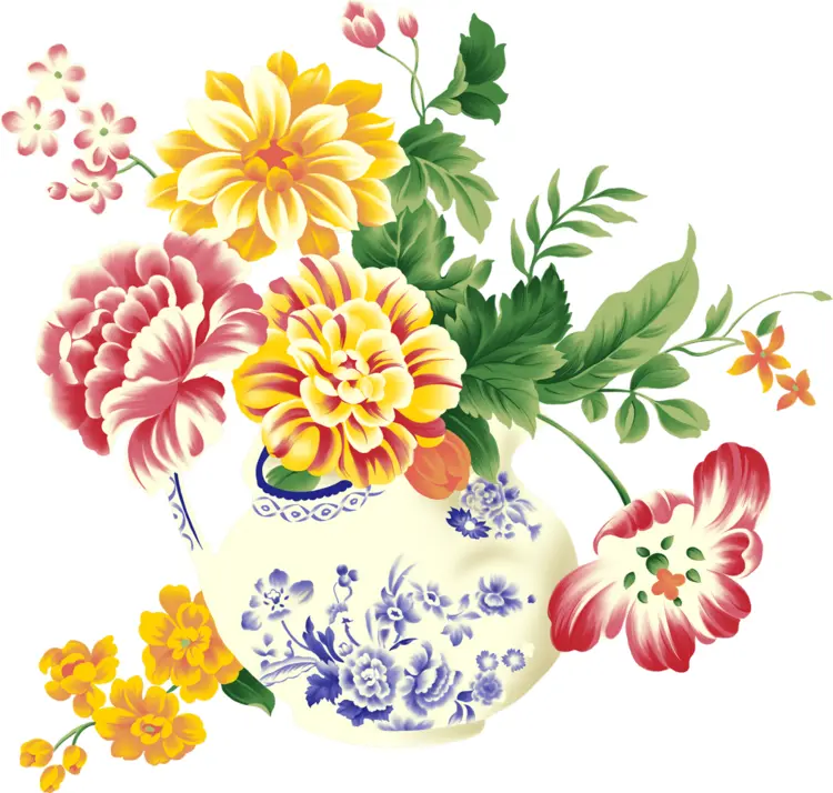 Beautiful Floral Vase with Colorful Flowers