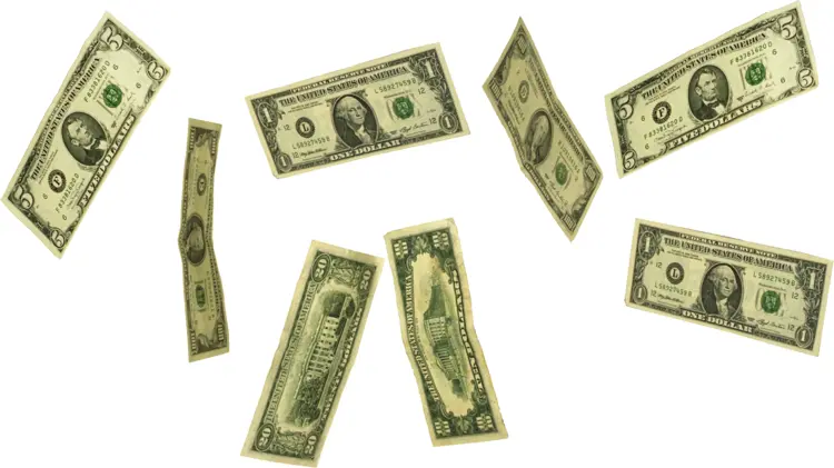 Flying Dollar Bills