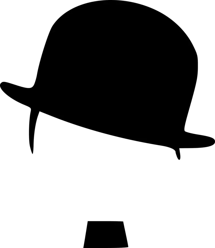 Minimalist Bowler Hat and Mustache Silhouette