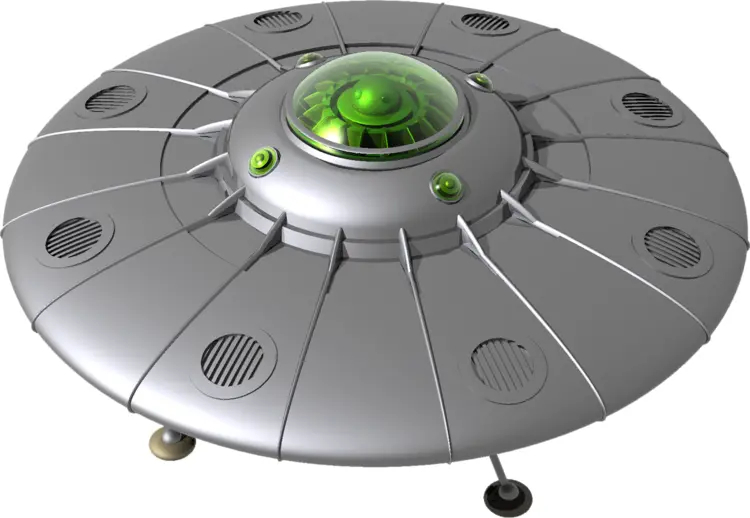 Flying Saucer with Green Dome