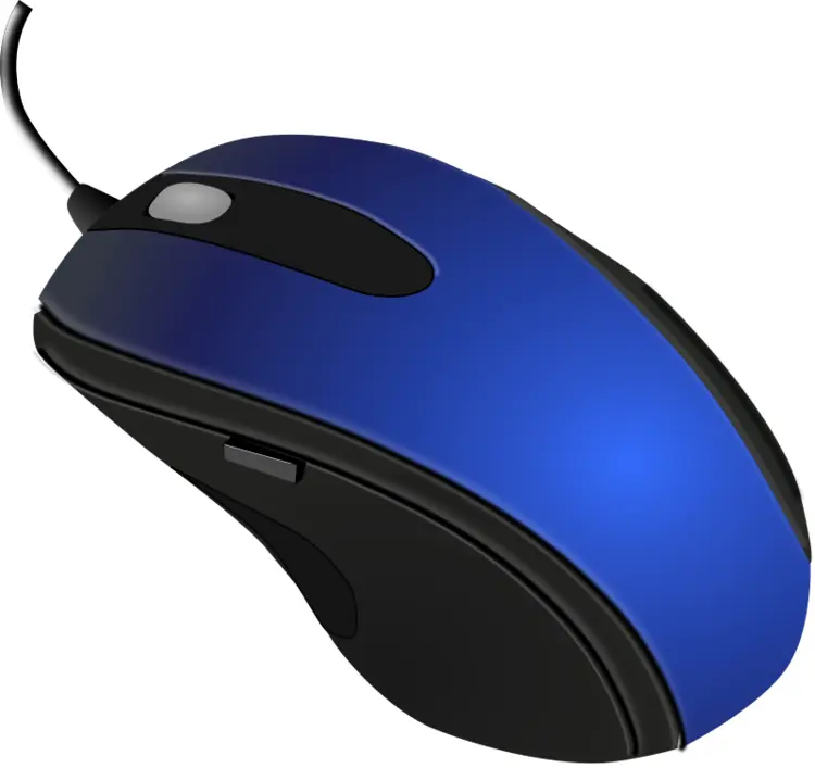 Blue Wired Computer Mouse