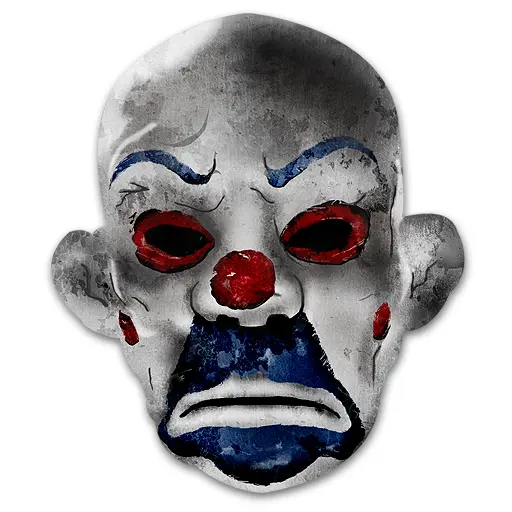 Creepy Clown Mask with Red Nose