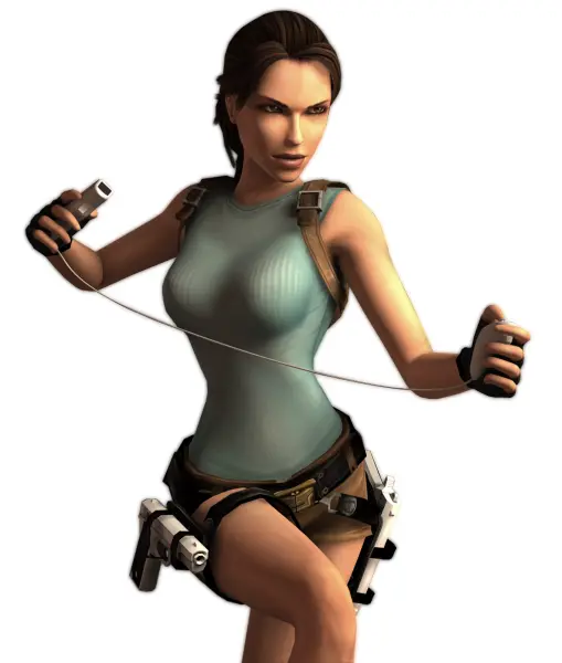 Dynamic Woman in Adventure Gear in Action Pose
