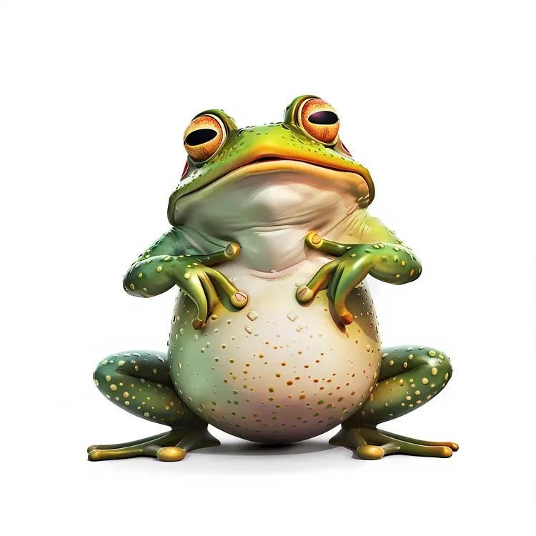Cute Green Cartoon Frog