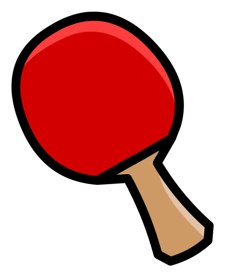 Cartoon Red Table Tennis Paddle