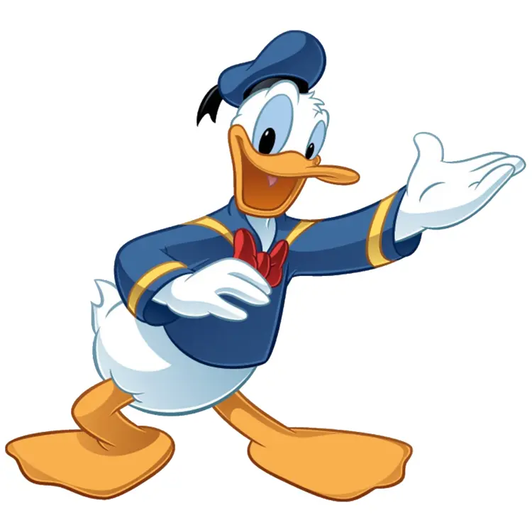 Cartoon Duck in Blue Outfit