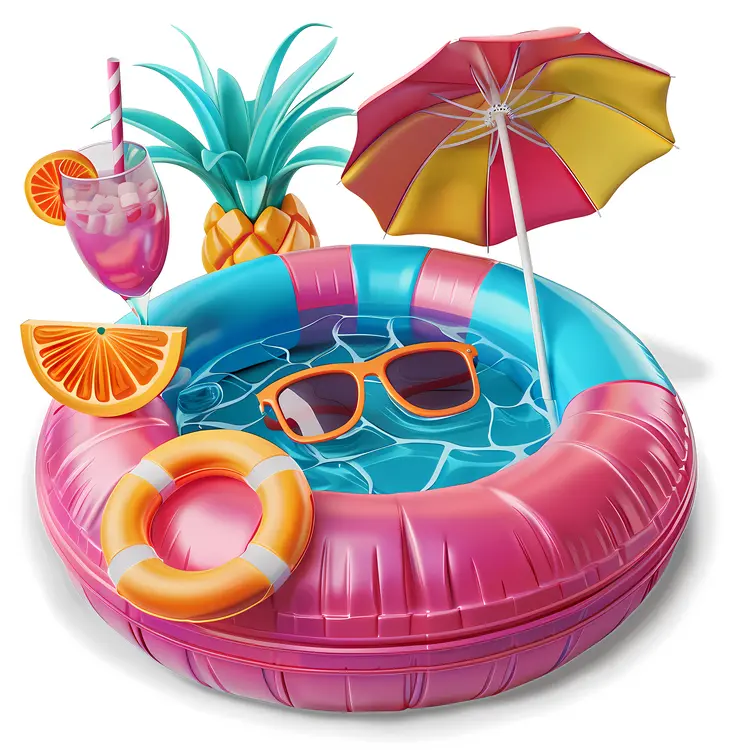 Inflatable Pool with Summer Accessories