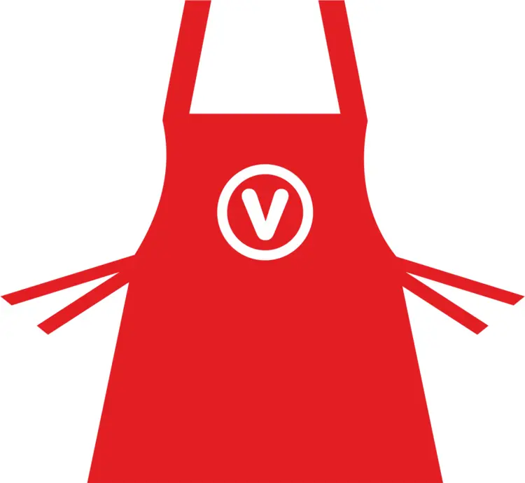 Red Apron with V Logo
