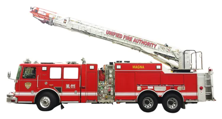 Red Fire Truck with Ladder for Emergency Rescue