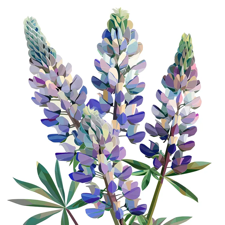 Beautiful Lupine Flowers Illustration