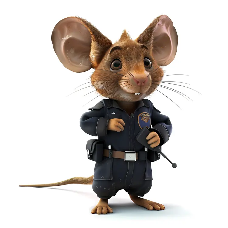 Police Mouse in Uniform