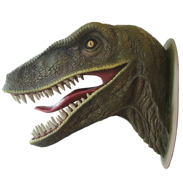 Side View of Dinosaur Head with Sharp Teeth