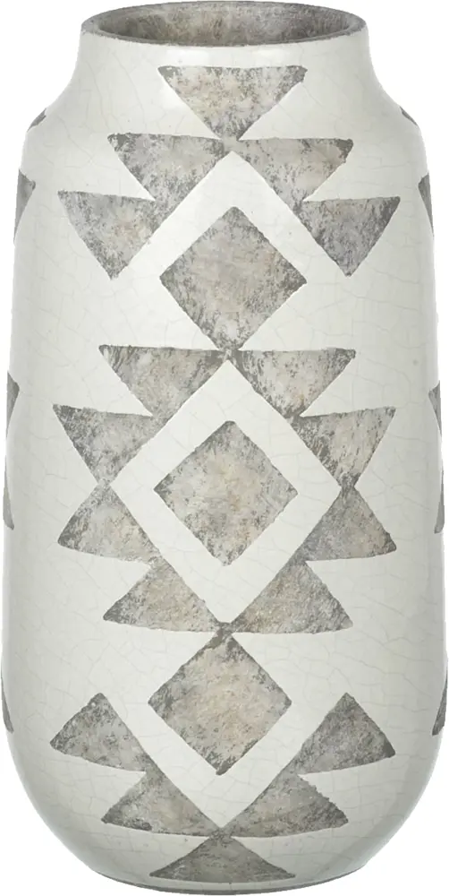Patterned Ceramic Vase with Geometric Design