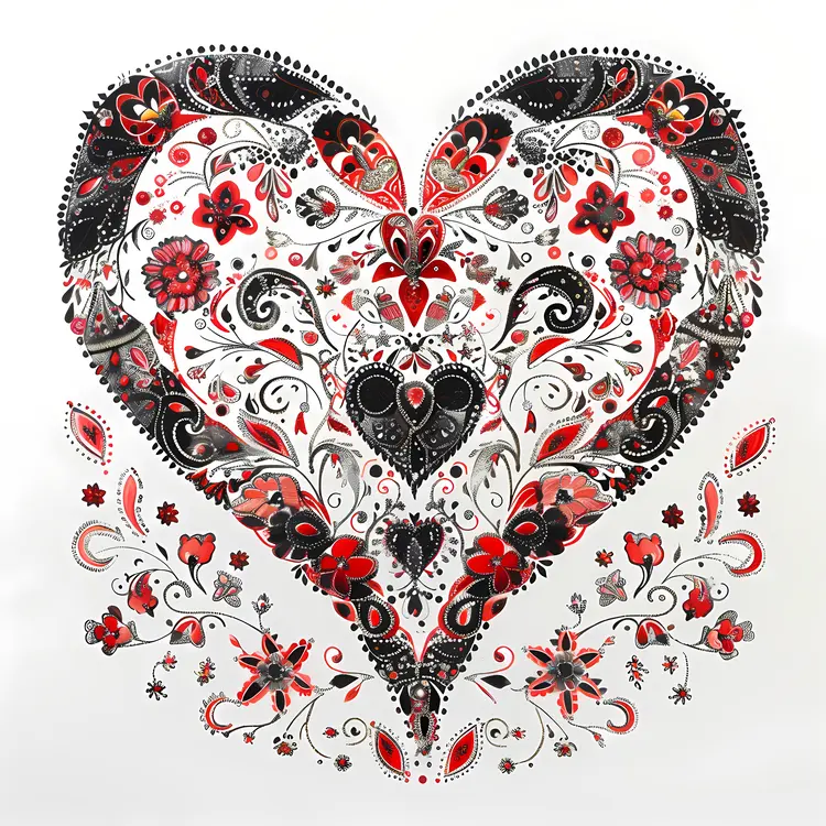 Intricate Floral Heart Design